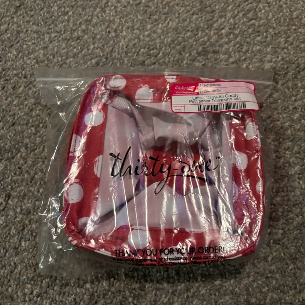 Thirty-One Red and White Polka Dot little carry all Caddy
